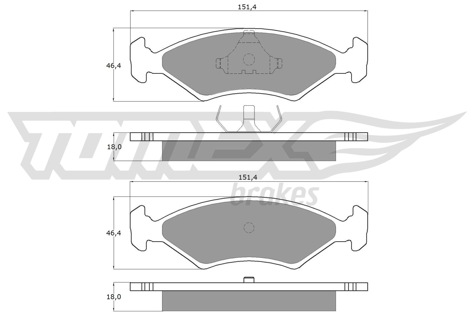 Sada brzdových platničiek kotúčovej brzdy TOMEX Brakes